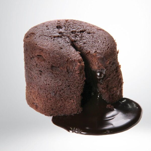 COULANT DE CHOCOLATE SIN GLUTEN CON SALSA DE CHOCOLATE BLANCO